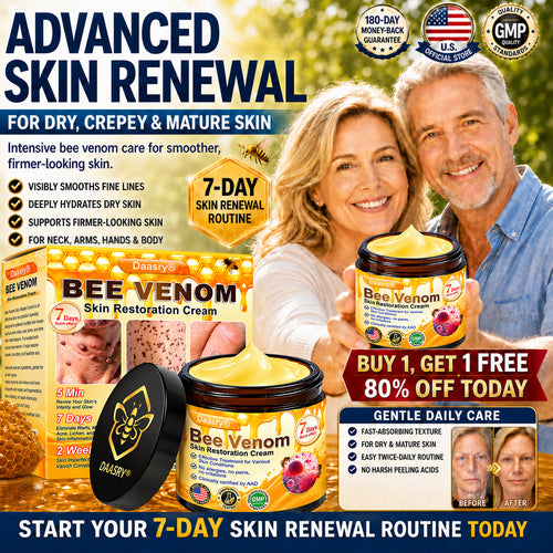 Daasry® Botox Bee Venom Skin Restoration Cream - Anti-aging, Hydrating, Skin Firming & Lifting, Skin Repair, Even Tone, Acne and Dark Spot Treatment, Wart and Mole Removal, and Psoriasis Relief.